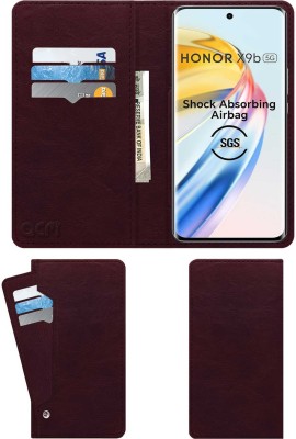 ACM Flip Cover for Honor X9b(Maroon, Cases with Holder, Pack of: 1)