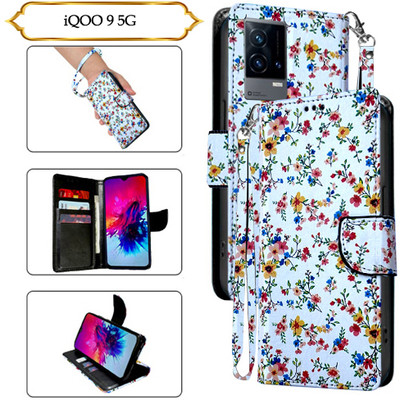 SALGO Flip Cover for iQOO 9 5G(White, Pack of: 1)