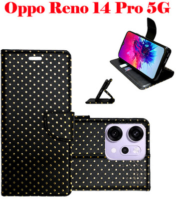 Realgo Flip Cover for Oppo Reno 14 Pro 5G(Black, Pack of: 1)
