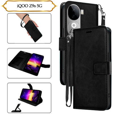Asmart Flip Cover for iQOO Z9s 5G(Black, Pack of: 1)
