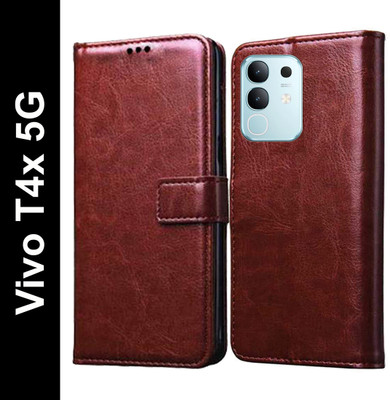 Krumholz Flip Cover for vivo T4x 5G, Vivo Y31 Pro 5G(Brown, Dual Protection, Pack of: 1)