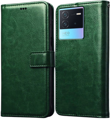 Casotec Flip Cover for iQOO Neo 6 5G(Green, Pack of: 1)
