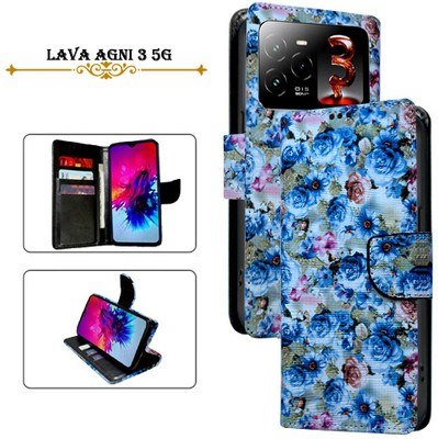 PARGO Flip Cover for Lava Agni 3 5G(Blue, Pack of: 1)
