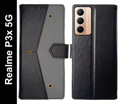 Openbuy Flip Cover for Realme P3x 5G, Realme Narzo 80x 5G(Black, Magnetic Case, Pack of: 1)