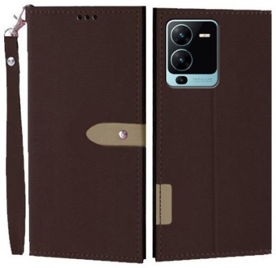 Wynhard Flip Cover for Vivo V25 Pro 5G(Brown, Grip Case, Pack of: 1)