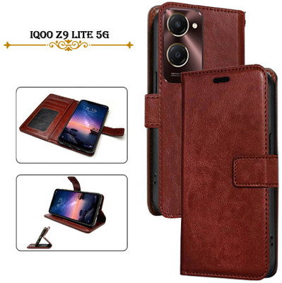 PARGO Flip Cover for IQOO Z9 Lite 5G(Brown, Pack of: 1)