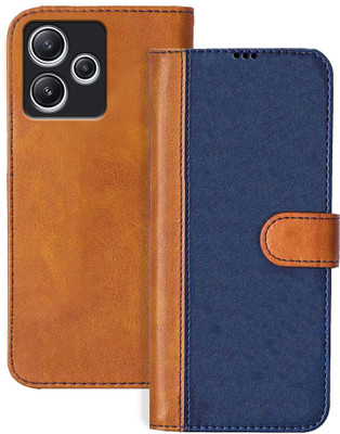 Flipkart SmartBuy Flip Cover for Redmi 12 5G, redmi 12 5G(Blue, Brown, Dual Protection, Pack of: 1)