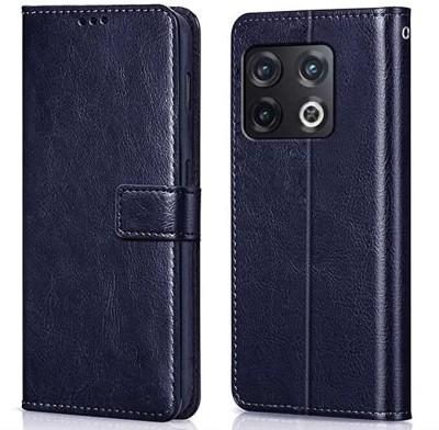 Urban Tech Flip Cover for OnePlus 10T 5G | Leather Finish | Inside TPU with Card Pockets | Back Cover |(Blue, Shock Proof, Pack of: 1)