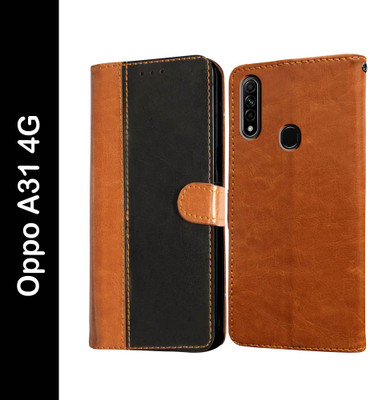 Casotec Flip Cover for Oppo A31(Black, Pack of: 1)