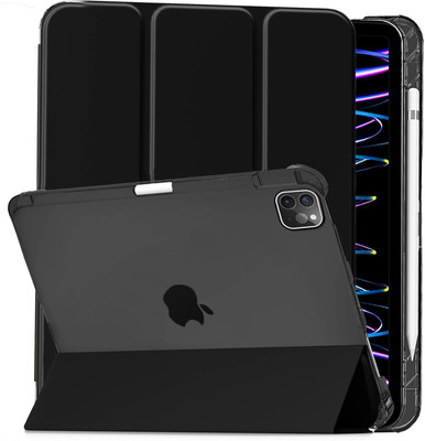 Proelite Flip Cover for Apple iPad Pro 11 inch 2022/2021 4th/3rd Gen Translucent & Hard Back, with Pencil Holder(Blue)