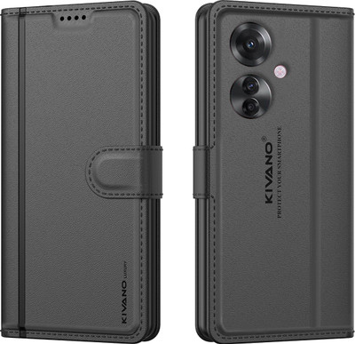 KIVANO LUXE Flip Cover for Oppo F25 Pro 5G(Black, Magnetic Case, Pack of: 1)