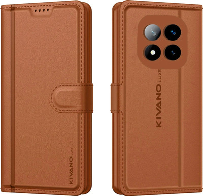 KIVANO LUXE Flip Cover for Redmi Note 14 Pro Plus 5G(Brown, Magnetic Case, Pack of: 1)