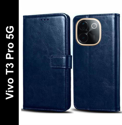Wynhard Flip Cover for Vivo T3 Pro 5G(Blue, Grip Case, Pack of: 1)