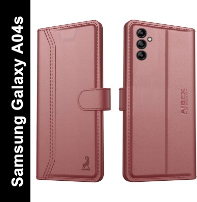 AIBEX Flip Cover for Samsung Galaxy A04s|Vegan PU Leather |Foldable Stand & Pocket |Magnetic Closure(Brown, Cases with Holder, Pack of: 1)