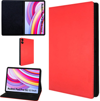 TGK Flip Cover for Redmi Pad Pro 5G 12.1 Inch Tablet(Red, Dual Protection, Pack of: 1)