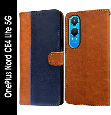Casotec Flip Cover for OnePlus Nord CE4 Lite 5G(Blue, Pack of: 1)
