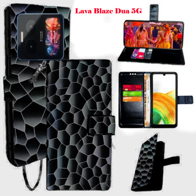 Mxkart Flip Cover for Lava Blaze Dua 5G(Black, Pack of: 1)