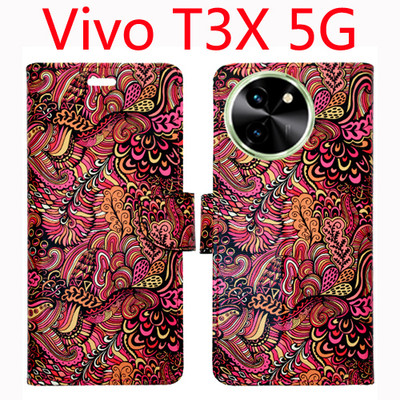 Toklot Flip Cover for Vivo T3X 5G(Red, Pack of: 1)