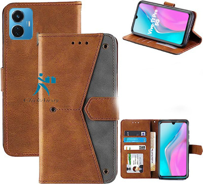 Urban Tech Flip Cover for Vivo T1 Pro 5G(Brown, Grip Case, Pack of: 1)