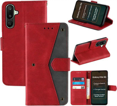 Aaghosh Flip Cover for Samsung Galaxy M36 5G, Samsung Galaxy F36 5G(Red, Shock Proof, Pack of: 1)