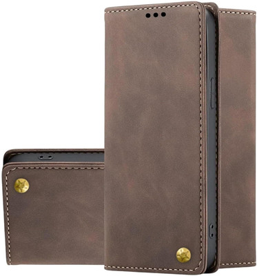 XSHIELD Front & Back Case for Alcatel V3 Ultra 5G | Premium Business Series Wallet Flip Back Cover(Brown, Dual Protection, Pack of: 1)