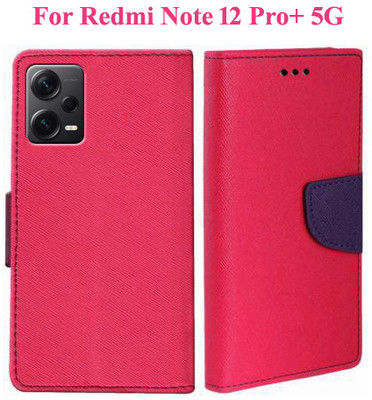 Mehsoos Flip Cover for Redmi Note 12 Pro+ 5G, Redmi Note 12 Pro Plus 5G(Pink, Dual Protection, Pack of: 1)