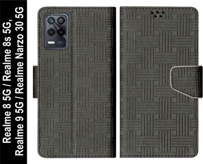 SBMS Flip Cover for Realme 8 5G / Realme 8s 5G / Realme 9 5G / Realme Narzo 30 5G(Black, Shock Proof, Pack of: 1)