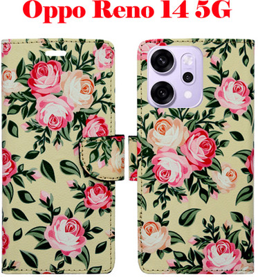 Vacko Flip Cover for Oppo Reno 14 5G(Yellow, Pack of: 1)