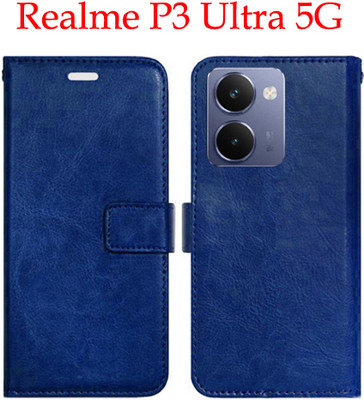 Mxkart Flip Cover for Realme P3 Ultra 5G(Blue, Pack of: 1)