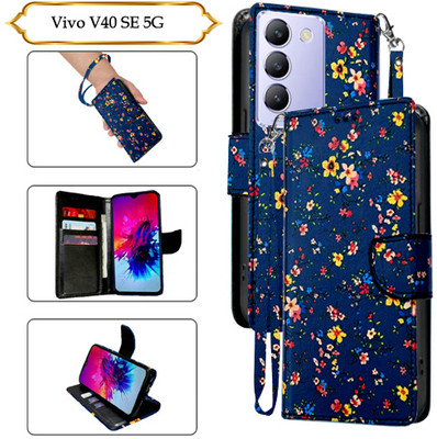 Cutemart Flip Cover for Vivo V40 SE 5G(Blue, Pack of: 1)