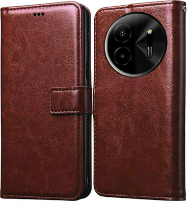 Casotec Flip Cover for Lava Blaze X 5G(Brown, Pack of: 1)