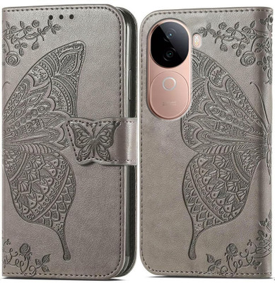 Clickcase Flip Cover for Vivo V40e 5G(Grey, Dual Protection)