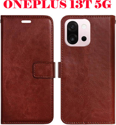SHANNO Flip Cover for ONEPLUS 13T 5G(Brown, Pack of: 1)