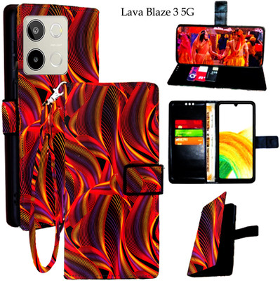Mxkart Flip Cover for Lava Blaze 3 5G(Red, Pack of: 1)