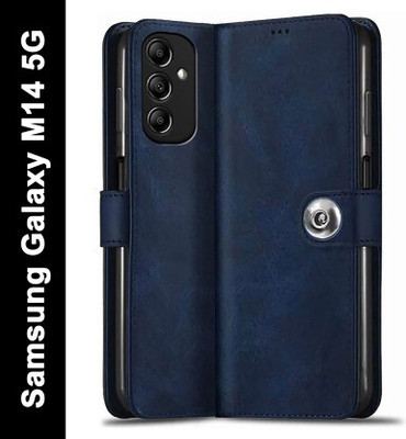 Aleppo Flip Cover for Samsung Galaxy M14, Samsung Galaxy M14 5G Designer Flip Cover(Blue, Dual Protection, Pack of: 1)