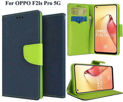 Carnage Flip Cover for OPPO F21s Pro 5G(Blue, Cases with Holder, Pack of: 1)