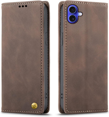 ClickAway Wallet Case Cover for Apple iPhone 16 |High Premium Class Series Business Edition Flip Back Cover(Brown, Flexible, Pack of: 1)