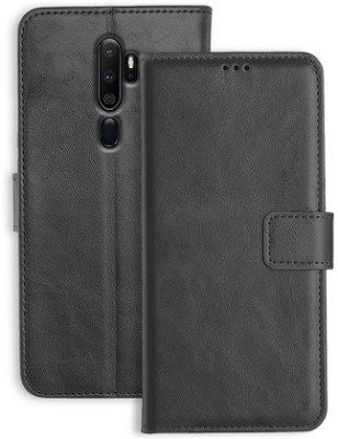 AKSP Flip Cover for Wallet Stand Magnetic Closure Oppo A9 (2020)(Black, Dual Protection, Pack of: 1)