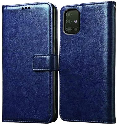 usetokart Flip Cover for Samsung Galaxy A71(Blue, Dual Protection, Pack of: 1)