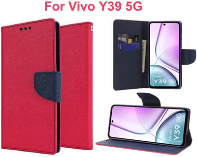 Carnage Flip Cover for Vivo Y39 5G(Pink, Cases with Holder, Pack of: 1)