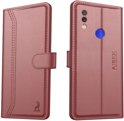 AIBEX Flip Cover for Xiaomi Redmi Note 7 / Redmi Note 7 Pro / Redmi Note 7S|Vegan PU Leather |Foldable Stand(Brown, Cases with Holder, Pack of: 1)