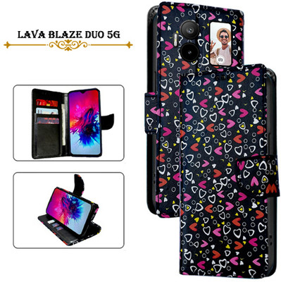 PARGO Flip Cover for Lava Blaze Duo 5G(Black, Pack of: 1)