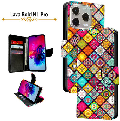 PARGO Flip Cover for Lava Bold N1 Pro(Orange, Pack of: 1)
