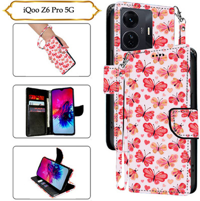 PARGO Flip Cover for iQOO Z6 Pro 5G(Red, Pack of: 1)