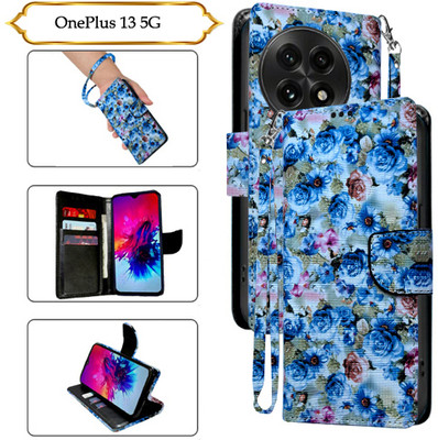 SALGO Flip Cover for OnePlus 13 5G(Blue, Pack of: 1)