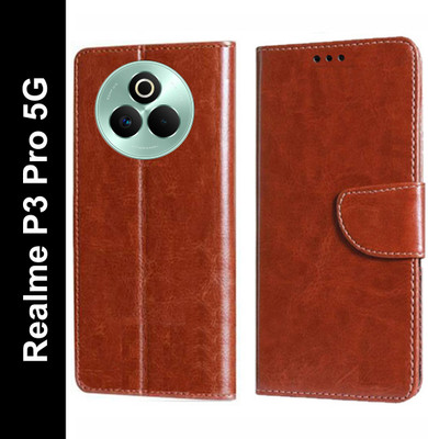 Wynhard Flip Cover for Realme P3 Pro 5G(Brown, Grip Case, Pack of: 1)