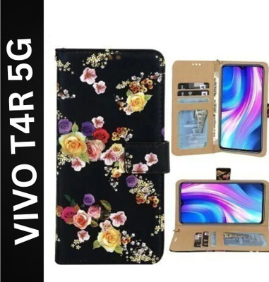 Aarnov Flip Cover for vivo T4R 5G,V2518(Black, Pack of: 1)