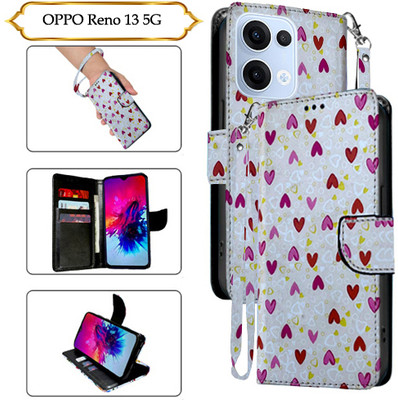 SALGO Flip Cover for OPPO Reno 13 5G(White, Pack of: 1)