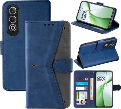 Autofocus Flip Cover for Oppo K12x 5G(Blue, Camera Bump Protector, Pack of: 1)