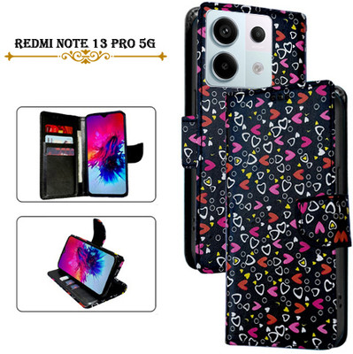 Cutemart Flip Cover for Redmi Note 13 Pro 5G(Black, Pack of: 1)